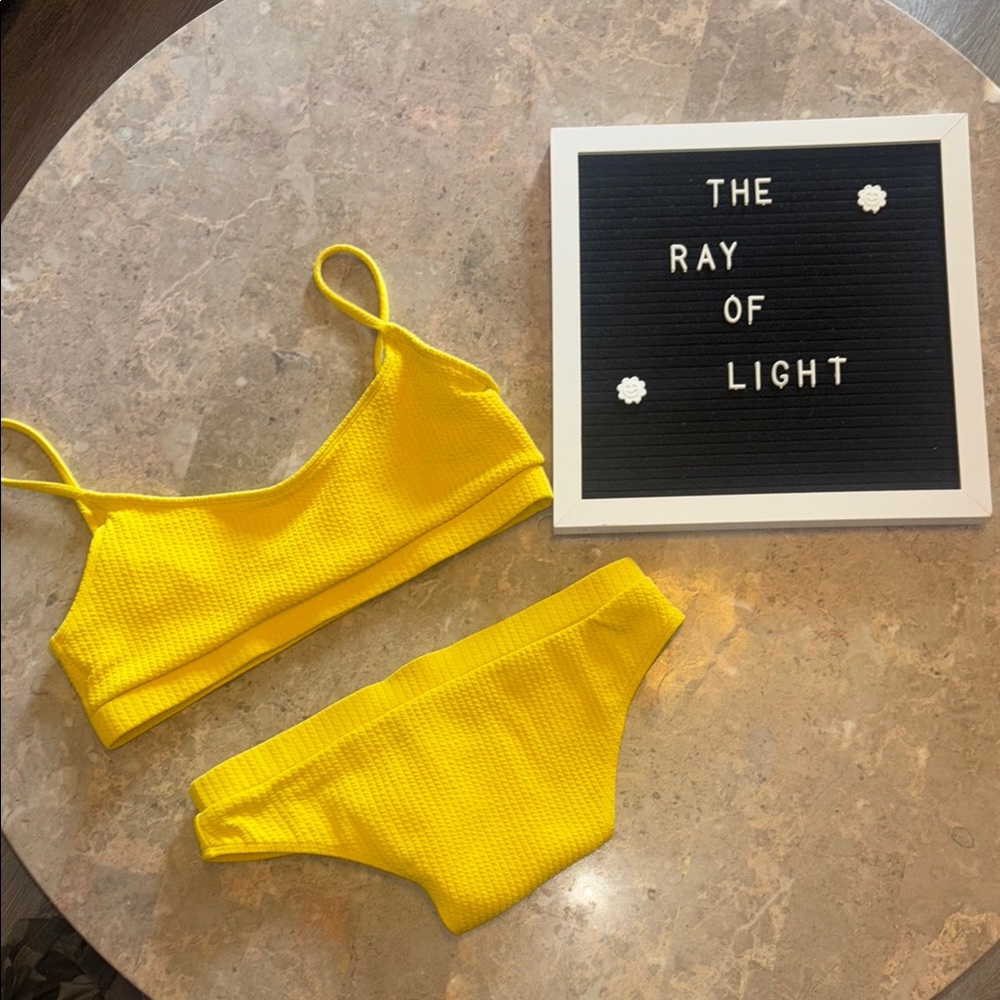 Bright Yellow HighWaisted Bikini Set
